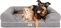 Orthopedic Dog Bed, Memory Foam Pet Sofa, Calming Dog Couch, Water Resistant Pet Bed, Washable Cover, Non-Slip Bottom, Chester, Grey, 50" X 40" X 13"