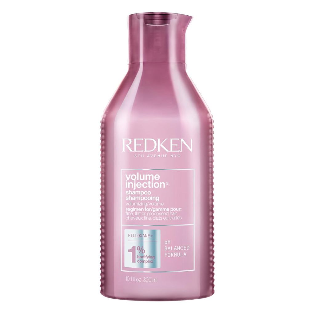 Redken Volume Injection Shampoo for Fine Hair - Adds Lift & Body, Volumizing & Detangling without Weighing Down, Paraben Free